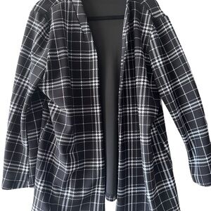 Women’s XL Black & White Plaid Blazer